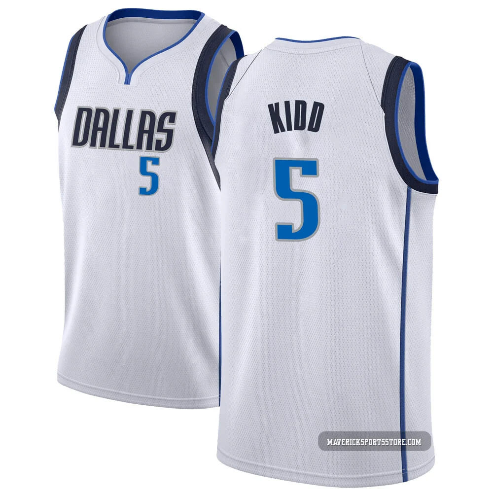 Jason Kidd ＃5 Men's Swingman White Dallas Mavericks Jersey - Association Edition