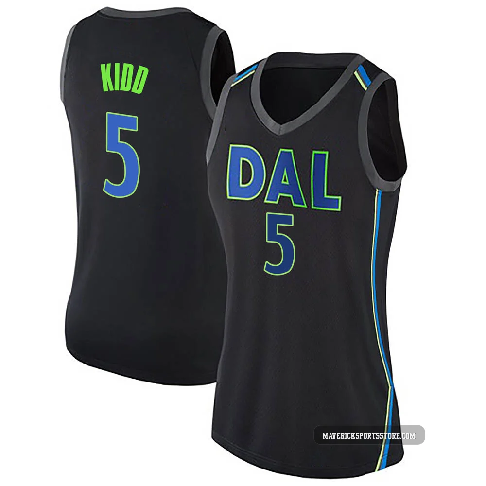 Jason Kidd ＃5 Women's Swingman Black Dallas Mavericks Jersey - City Edition