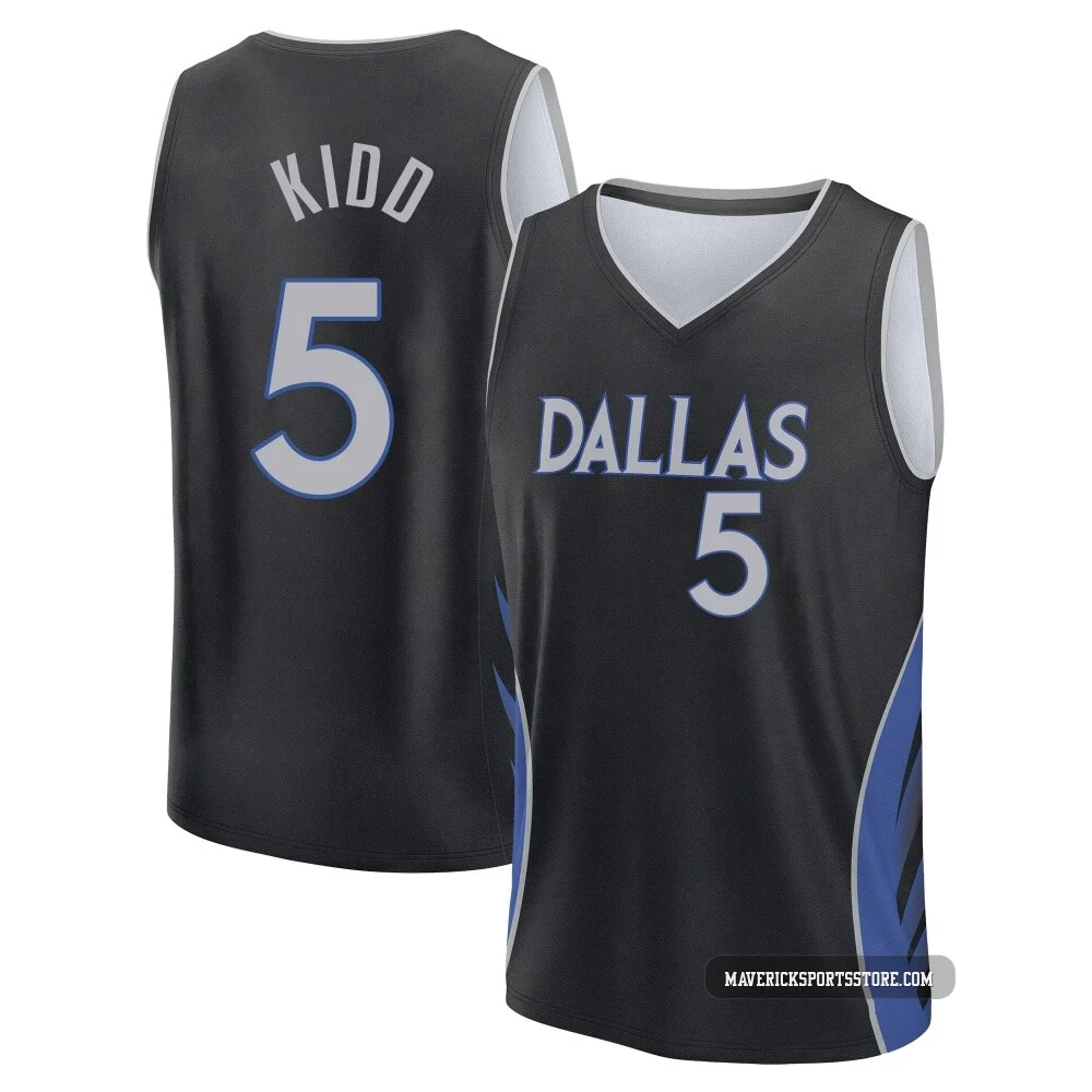 Jason Kidd ＃5 Youth 2025/26 Dallas Mavericks Fast Break Black City Edition Jersey