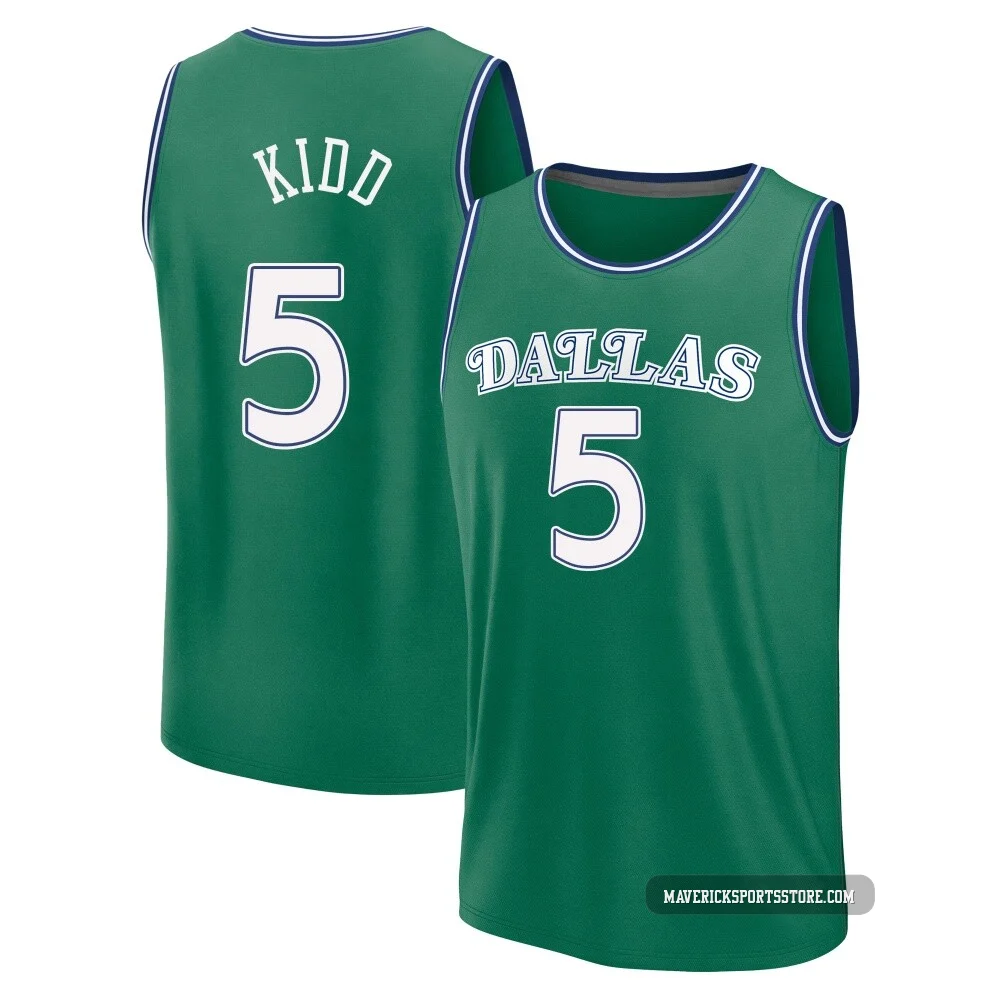 Jason Kidd ＃5 Youth 2025/26 Dallas Mavericks Fast Break Green Classic Edition Jersey