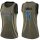 J.J. Barea ＃5 Women's Swingman Green Dallas Mavericks Salute to Service Jersey