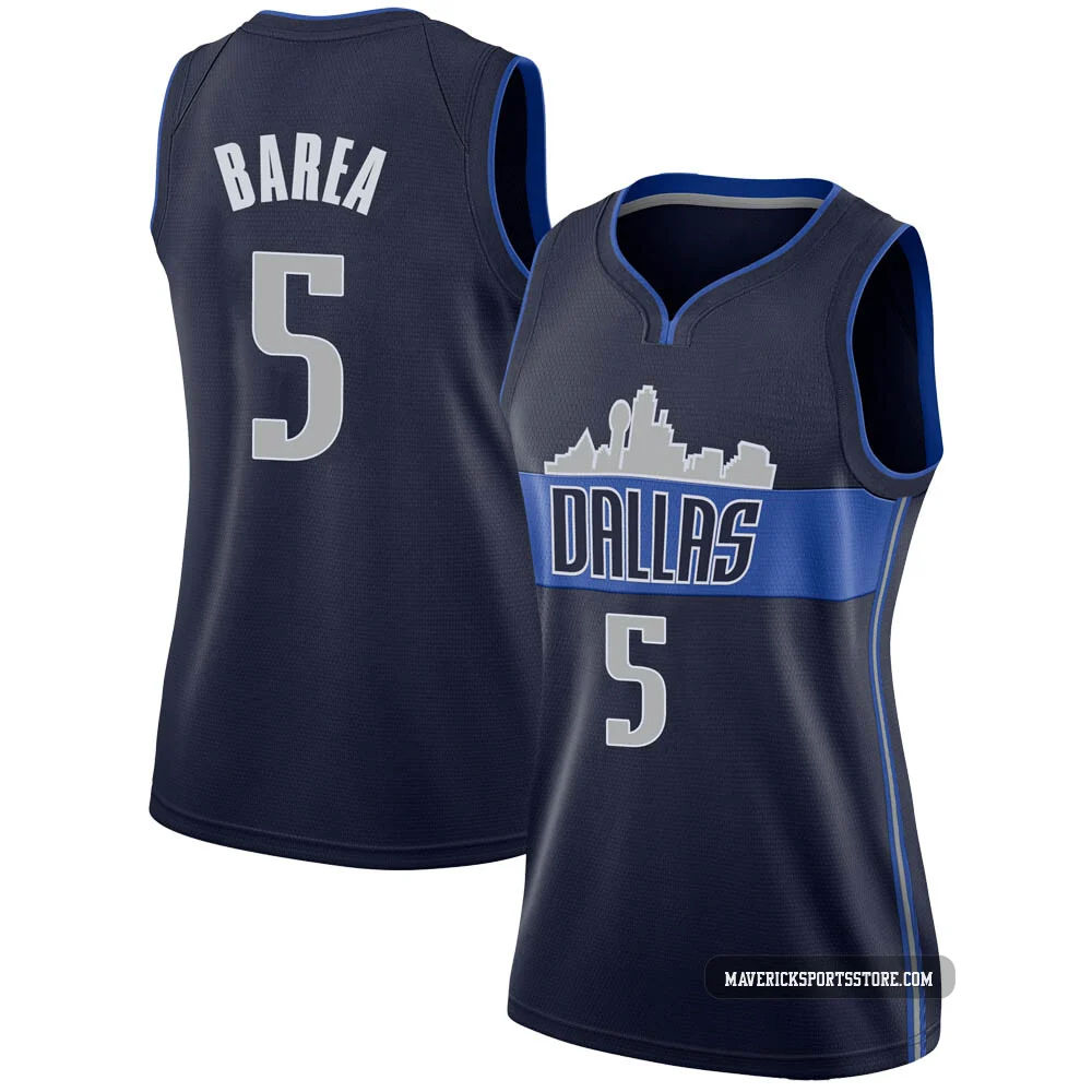 J.J. Barea ＃5 Women's Swingman Navy Dallas Mavericks Jersey - Statement Edition