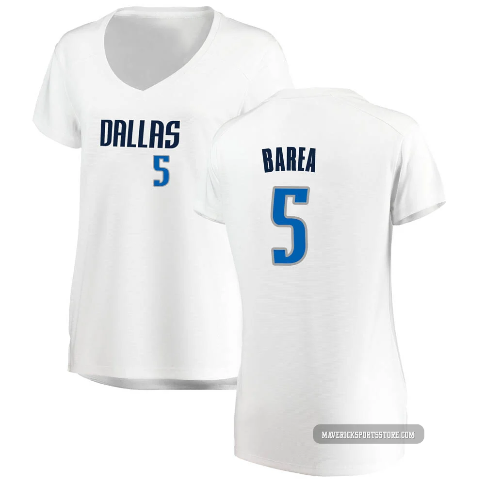 J.J. Barea ＃5 Women's White Dallas Mavericks Fast Break Jersey - Association Edition