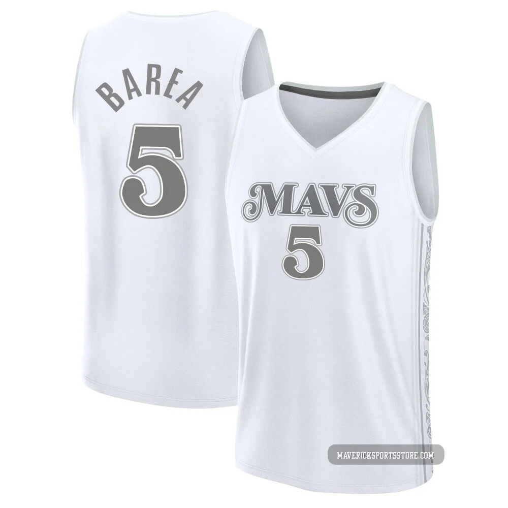 J.J. Barea ＃5 Youth 2024/25 Dallas Mavericks White Fast Break City Edition Jersey
