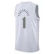 John Poulakidas ＃1 Men's Swingman 2024/25 Dallas Mavericks White City Edition Jersey
