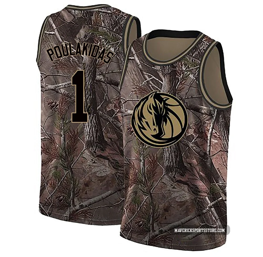 John Poulakidas ＃1 Men's Swingman Camo Dallas Mavericks Realtree Collection Jersey