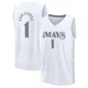 John Poulakidas ＃1 Youth 2024/25 Dallas Mavericks White Fast Break City Edition Jersey