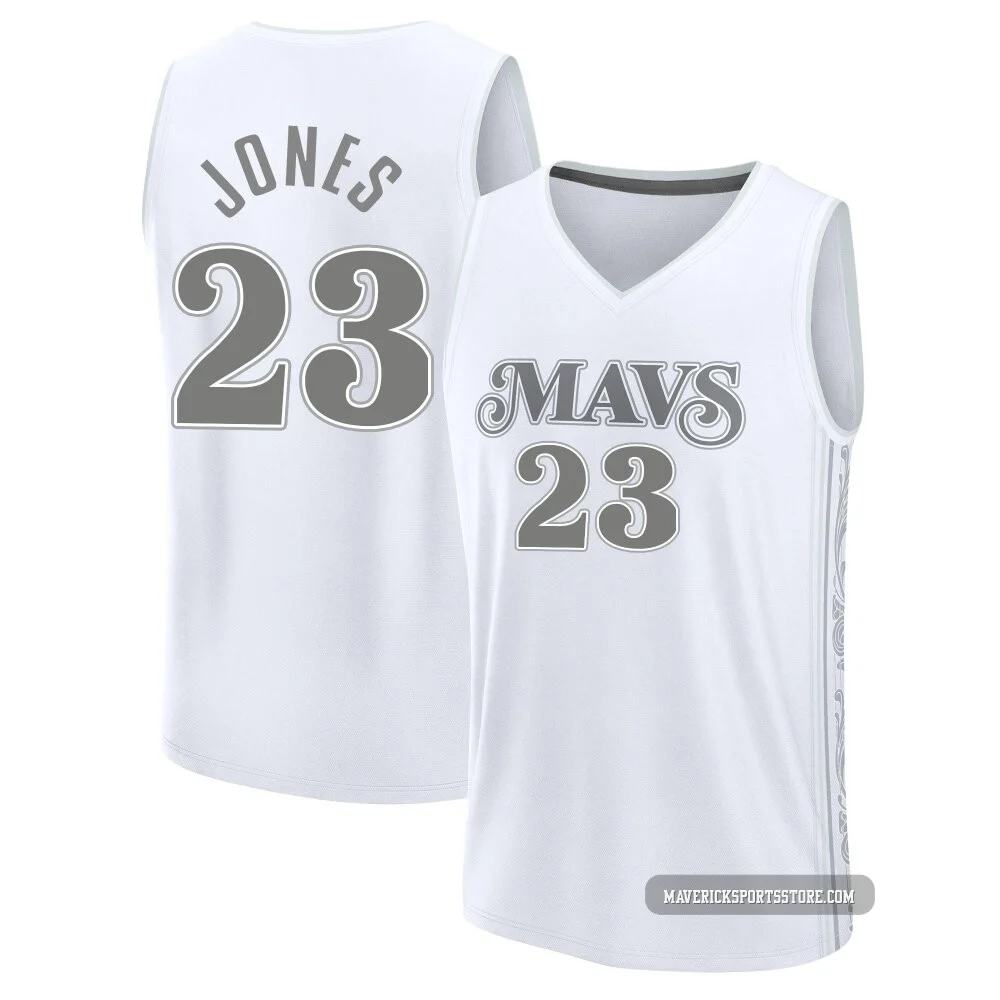 Kai Jones ＃23 Men's 2024/25 Dallas Mavericks White Fast Break City Edition Jersey