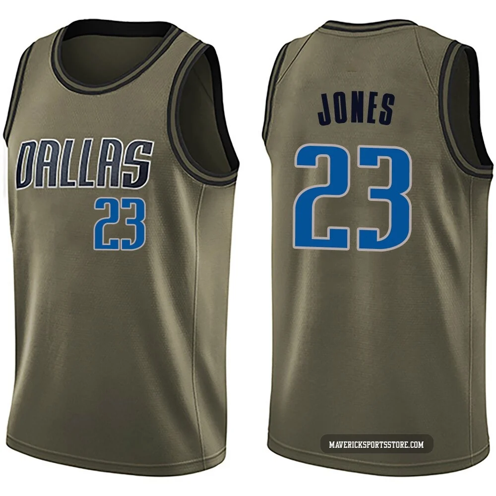 Kai Jones ＃23 Men's Swingman Green Dallas Mavericks Salute to Service Jersey