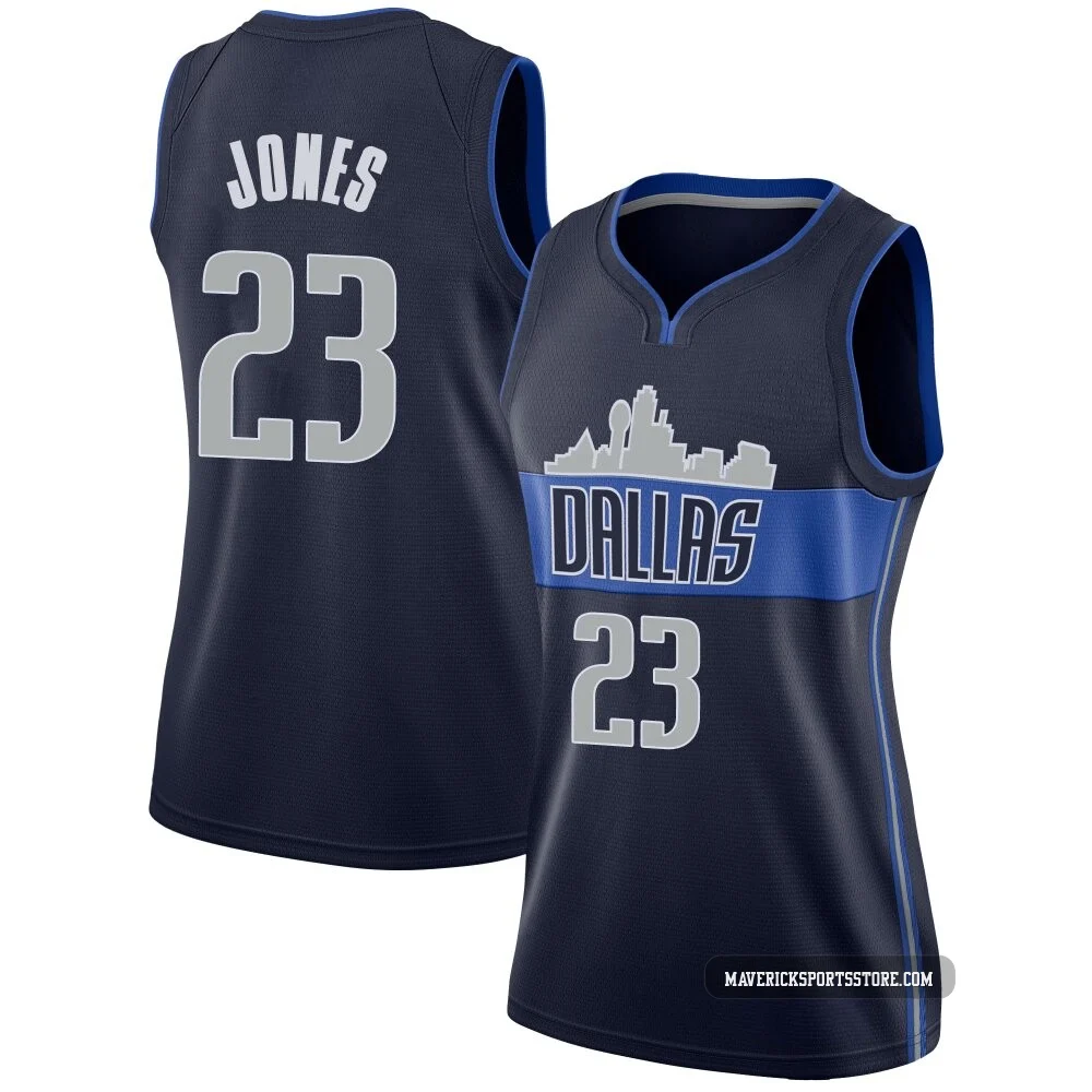 Kai Jones ＃23 Women's Swingman Navy Dallas Mavericks Jersey - Statement Edition