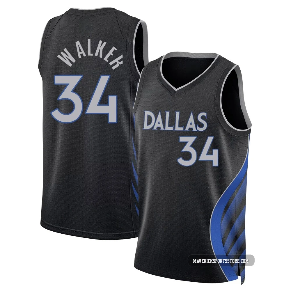 Kemba Walker ＃34 Men's Swingman 2025/26 Dallas Mavericks Black City Edition Jersey