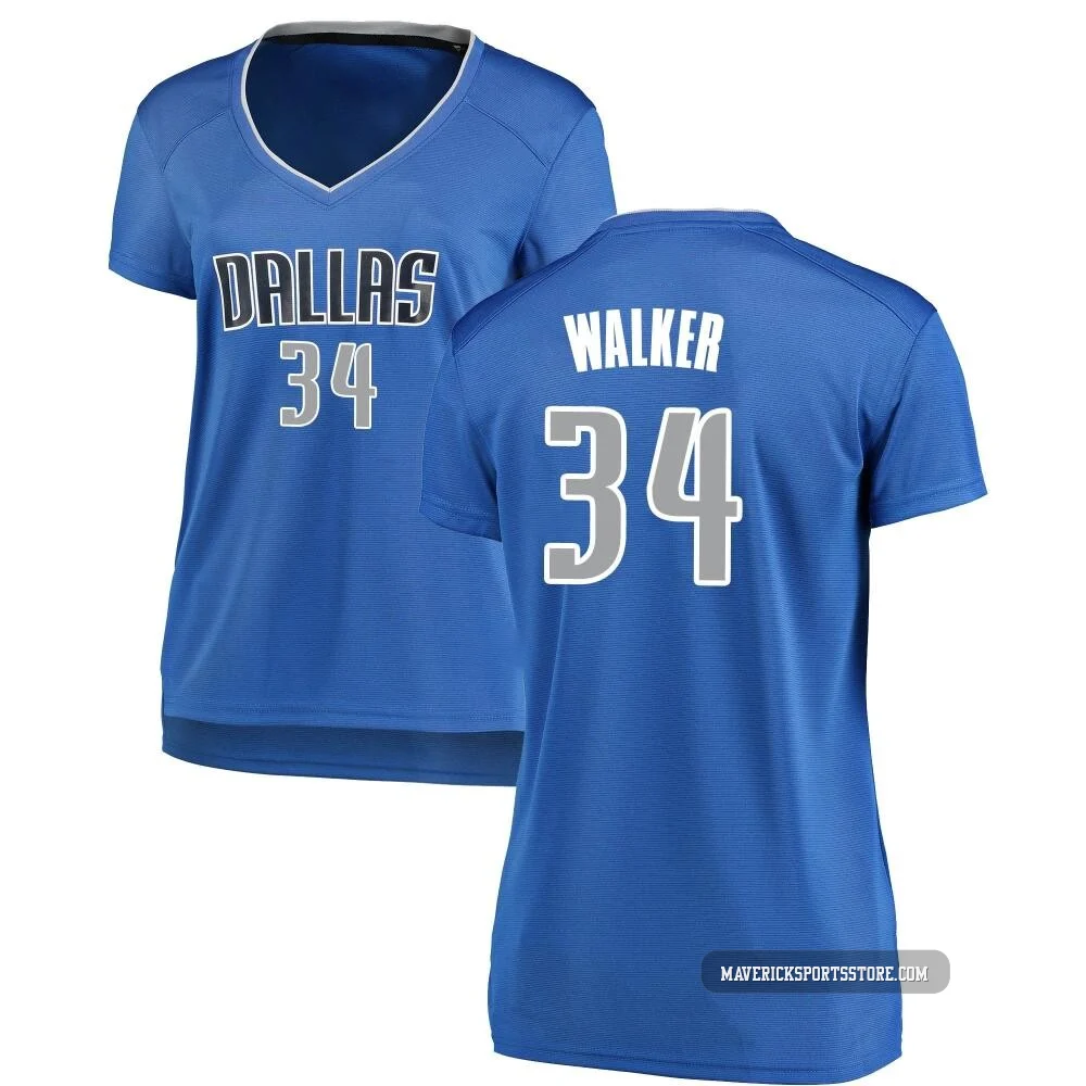 Kemba Walker ＃34 Women's Royal Dallas Mavericks Fast Break Jersey - Icon Edition
