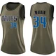 Kemba Walker ＃34 Women's Swingman Green Dallas Mavericks Salute to Service Jersey
