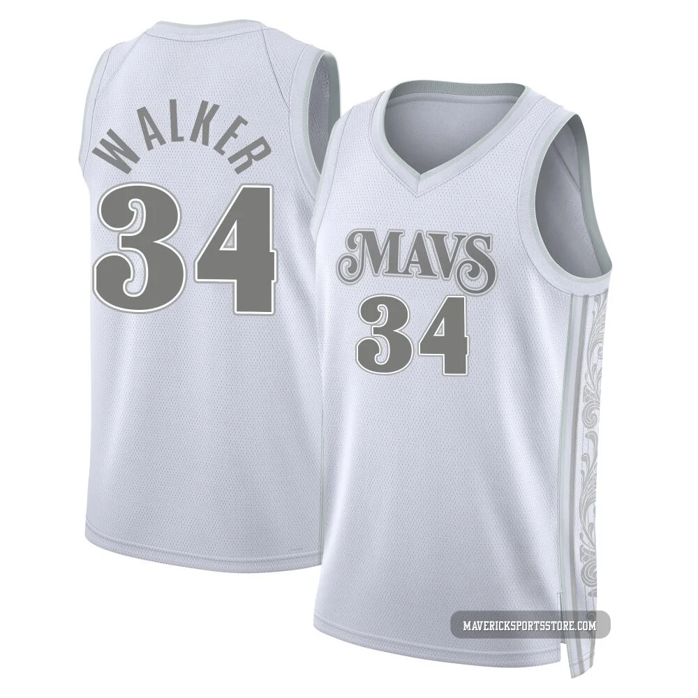 Kemba Walker ＃34 Youth Swingman 2024/25 Dallas Mavericks White City Edition Jersey