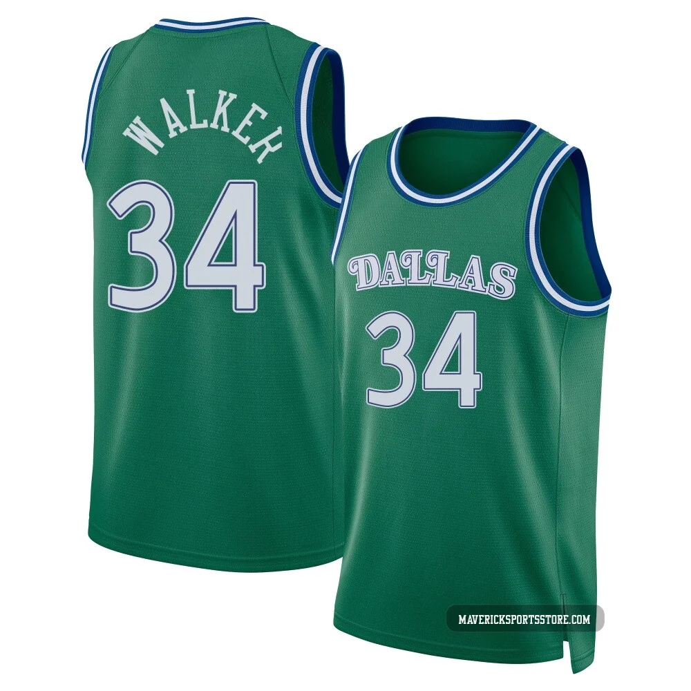 Kemba Walker ＃34 Youth Swingman 2025/26 Dallas Mavericks Green Classic Edition Jersey