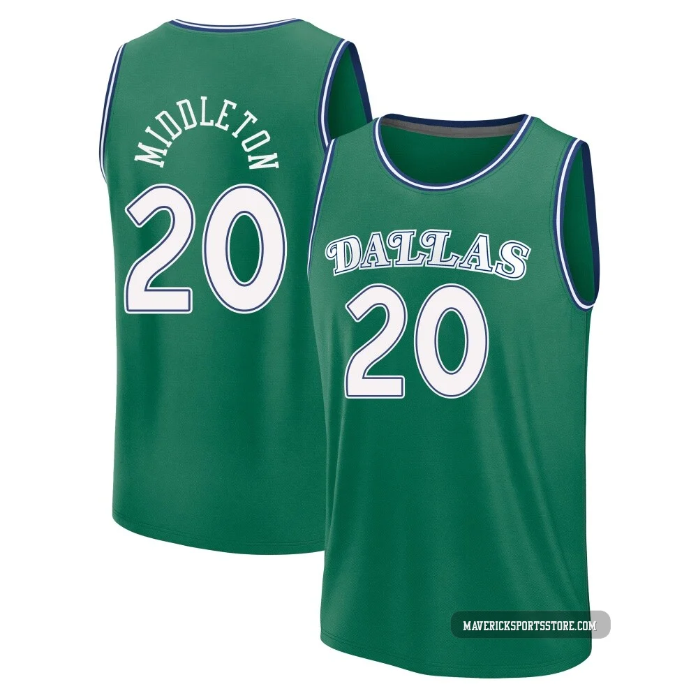 Khris Middleton ＃20 Men's 2025/26 Dallas Mavericks Fast Break Green Classic Edition Jersey