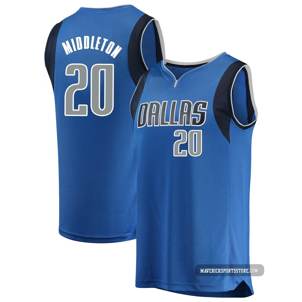 Khris Middleton ＃20 Men's Blue Dallas Mavericks Fast Break Jersey - Icon Edition