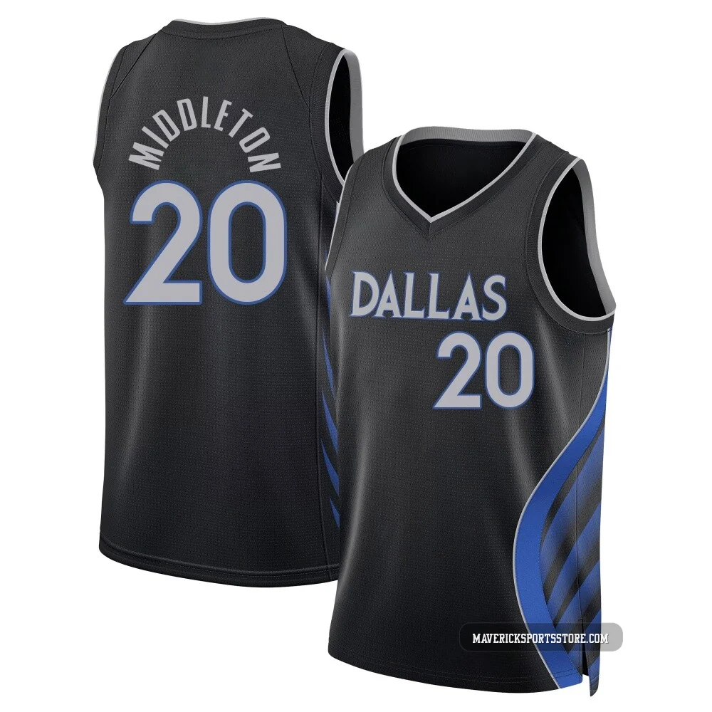 Khris Middleton ＃20 Men's Swingman 2025/26 Dallas Mavericks Black City Edition Jersey