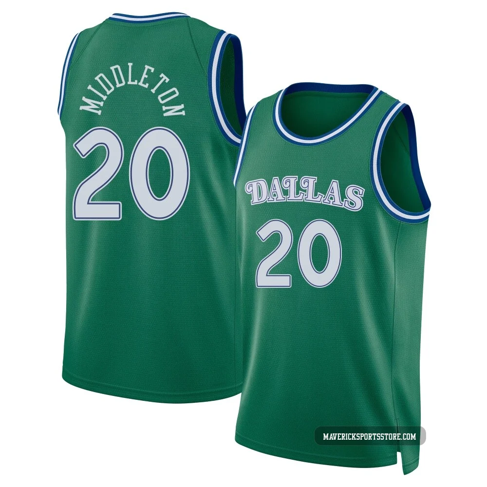 Khris Middleton ＃20 Men's Swingman 2025/26 Dallas Mavericks Green Classic Edition Jersey