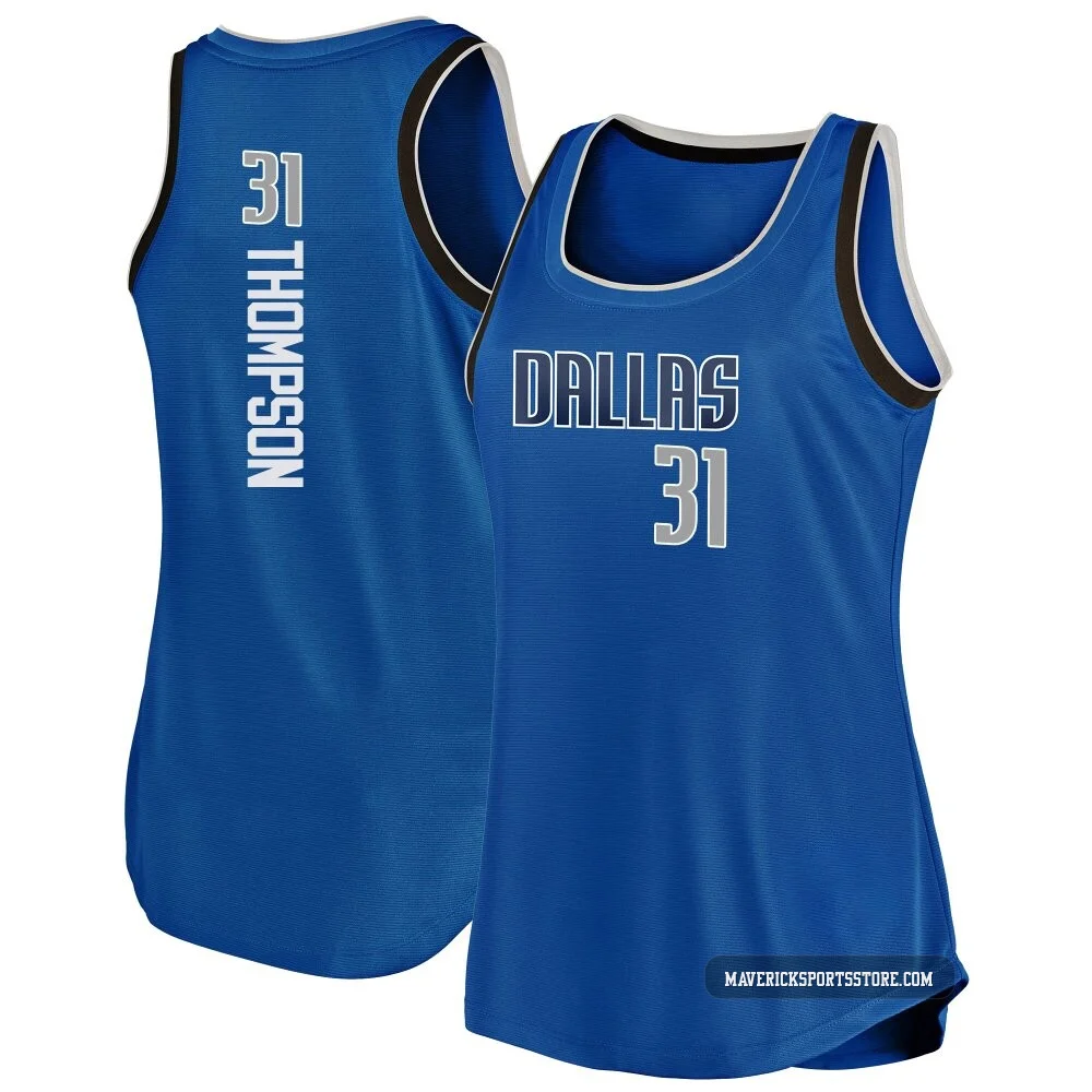 Klay Thompson ＃31 Women's Blue Dallas Mavericks Fast Break Movement Tank Jersey - Icon Edition