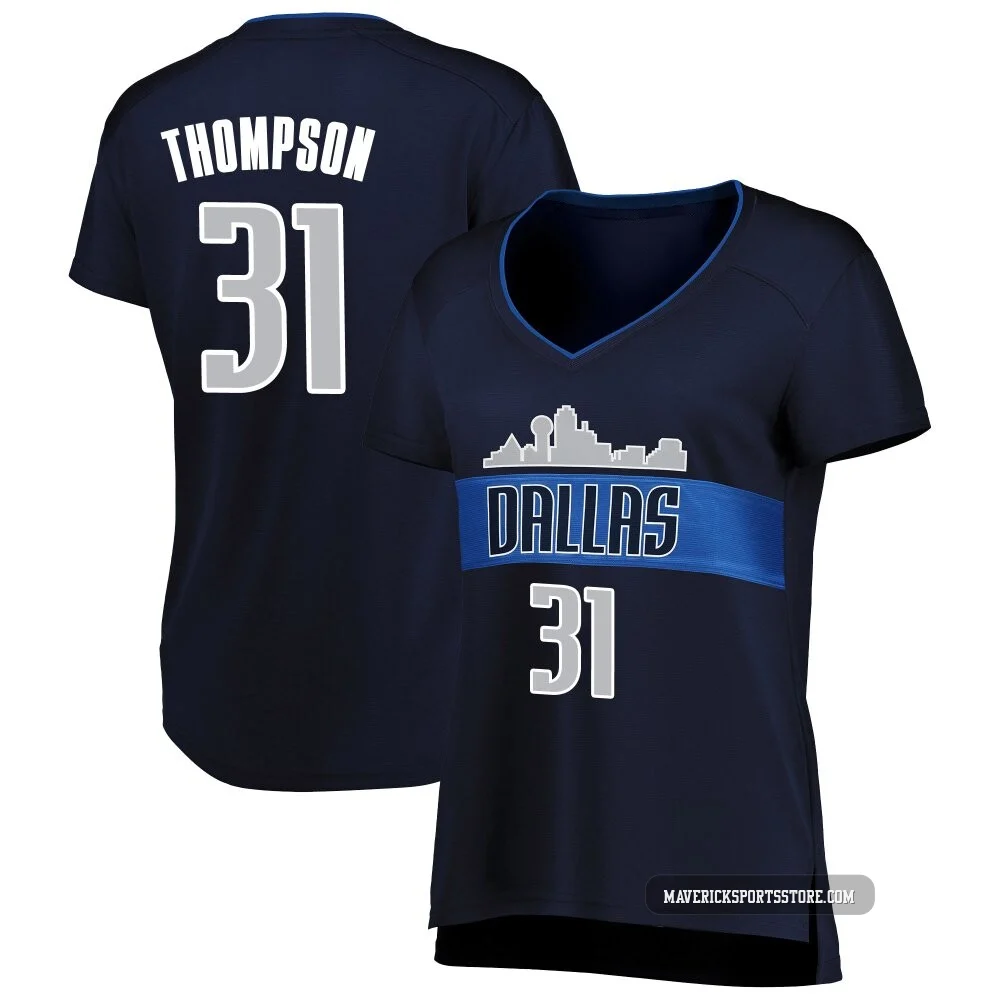 Klay Thompson ＃31 Women's Navy Dallas Mavericks Fast Break Jersey - Statement Edition