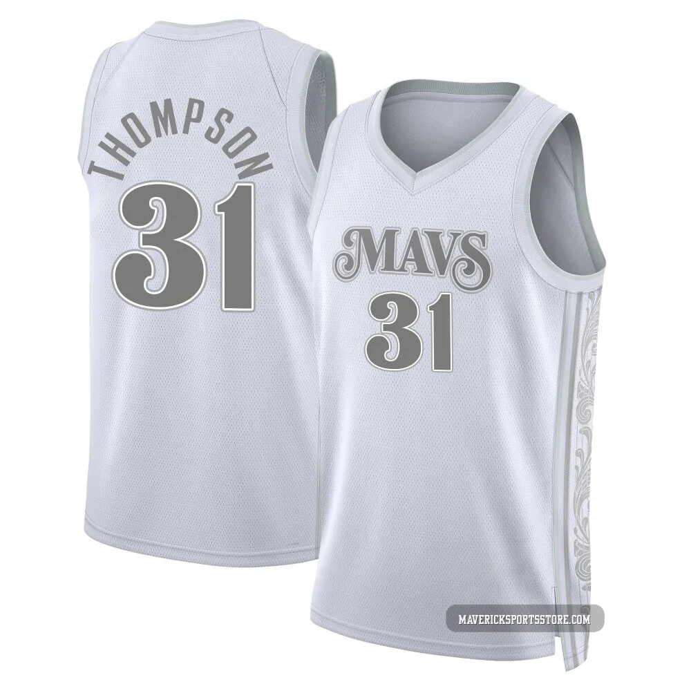 Klay Thompson ＃31 Youth Swingman 2024/25 Dallas Mavericks White City Edition Jersey