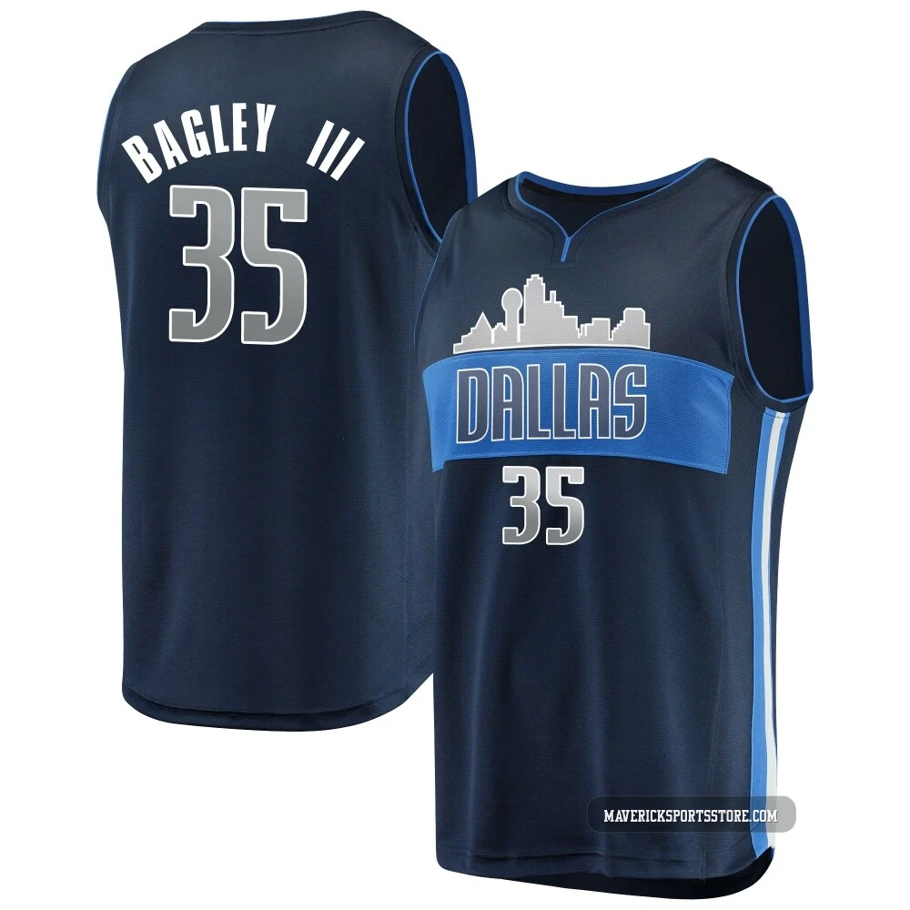 Marvin Bagley III ＃35 Men's Navy Dallas Mavericks Fast Break Jersey - Statement Edition