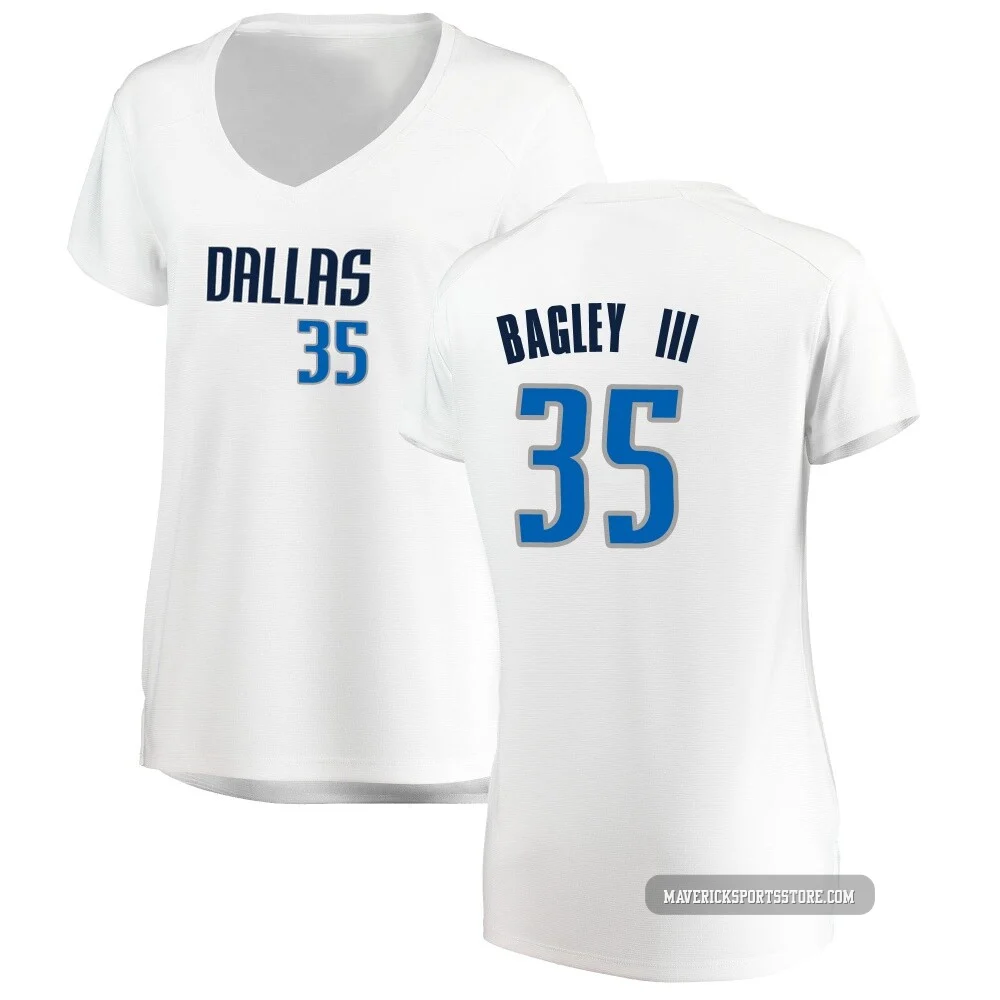 Marvin Bagley III ＃35 Women's White Dallas Mavericks Fast Break Jersey - Association Edition