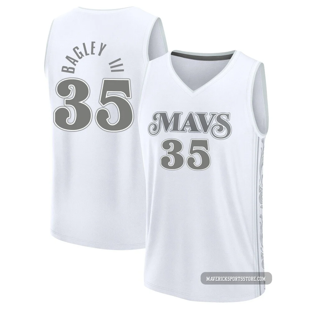 Marvin Bagley III ＃35 Youth 2024/25 Dallas Mavericks White Fast Break City Edition Jersey