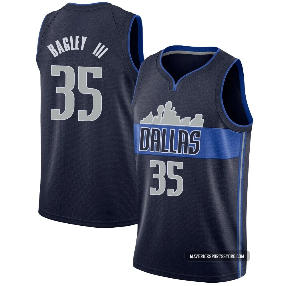 Marvin Bagley III ＃35 Youth Swingman Navy Dallas Mavericks Jersey - Statement Edition