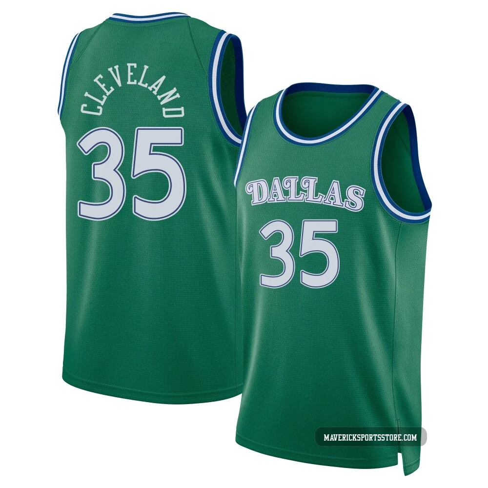 Matthew Cleveland ＃35 Men's Swingman 2025/26 Dallas Mavericks Green Classic Edition Jersey