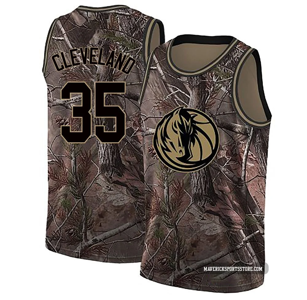 Matthew Cleveland ＃35 Men's Swingman Camo Dallas Mavericks Realtree Collection Jersey