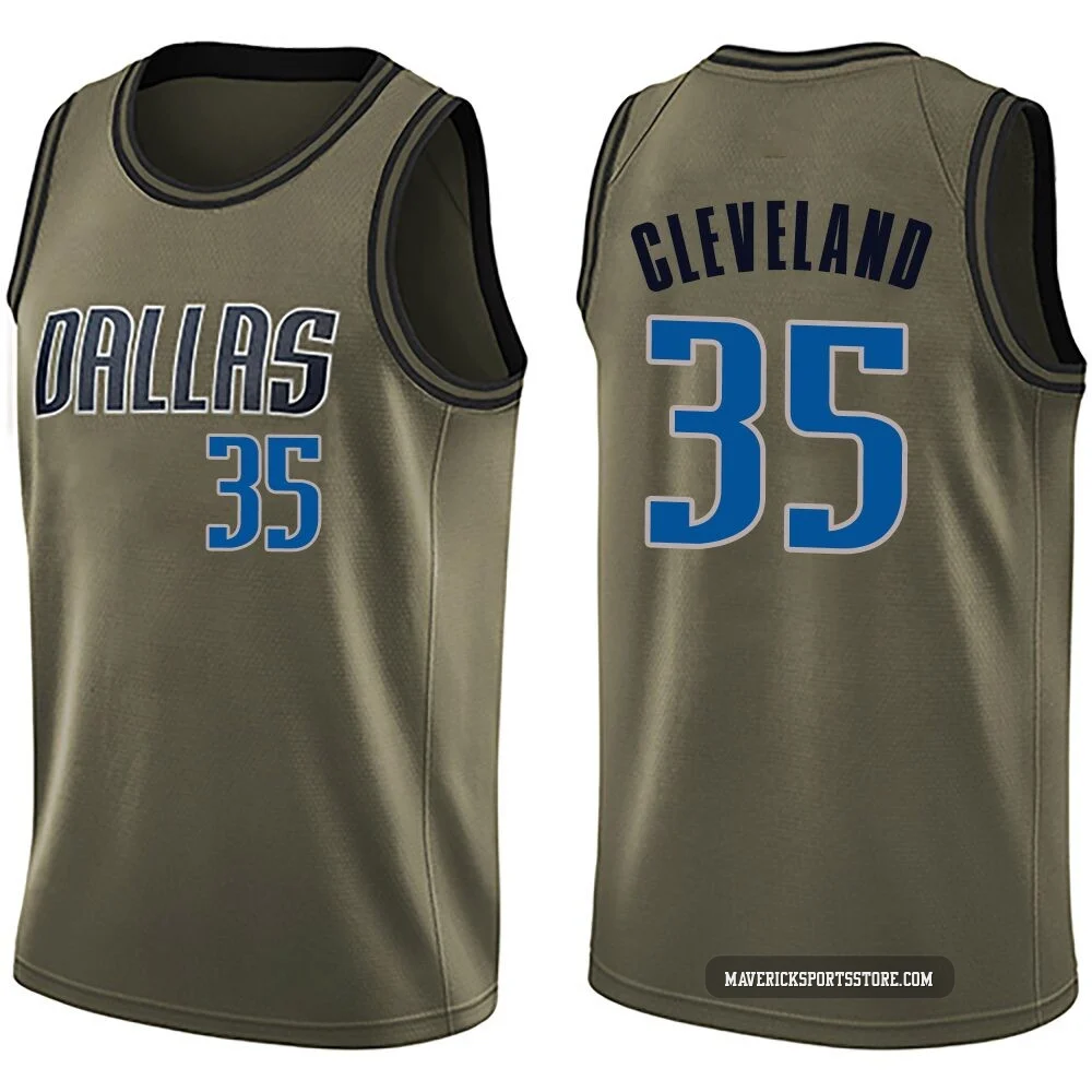 Matthew Cleveland ＃35 Men's Swingman Green Dallas Mavericks Salute to Service Jersey