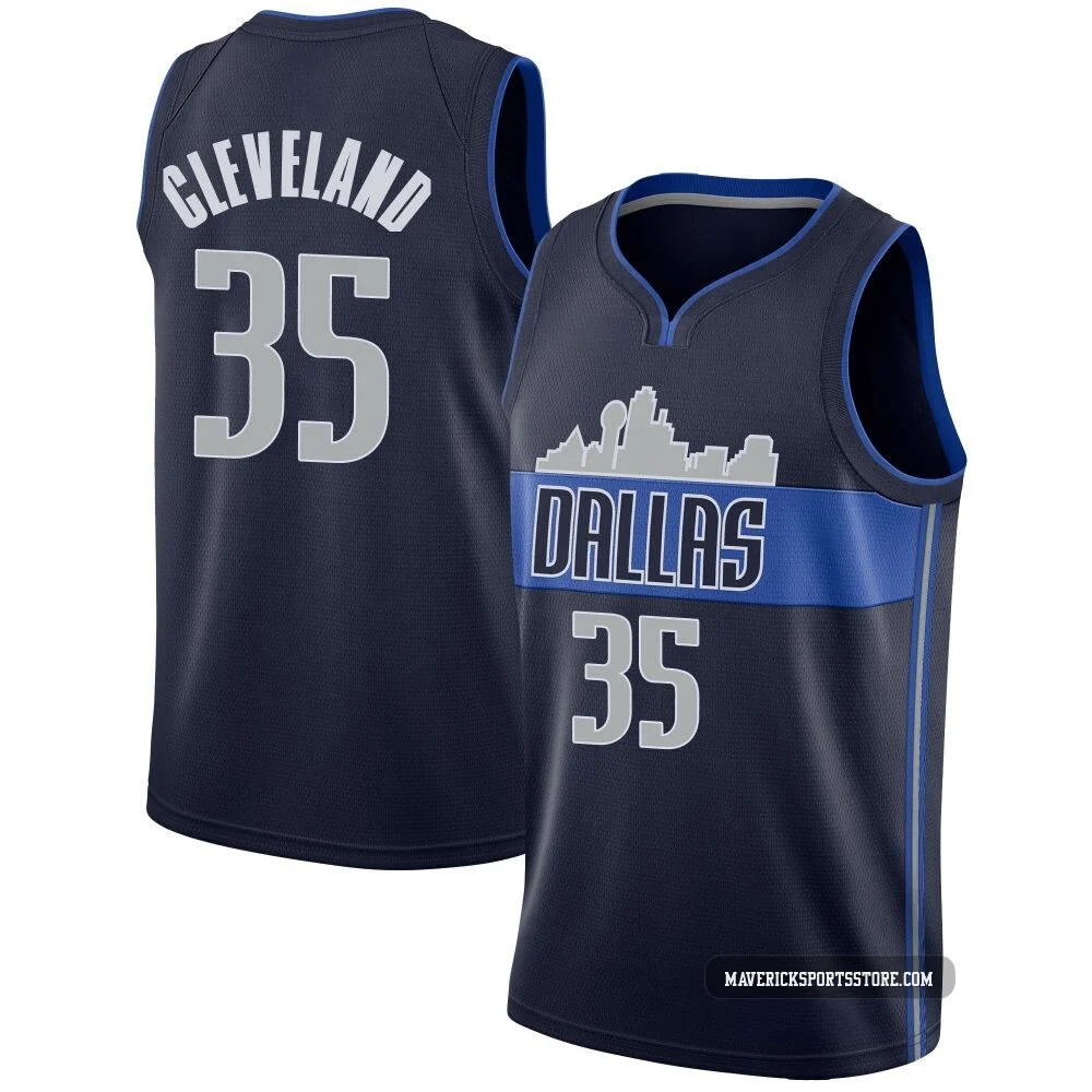 Matthew Cleveland ＃35 Men's Swingman Navy Dallas Mavericks Jersey - Statement Edition