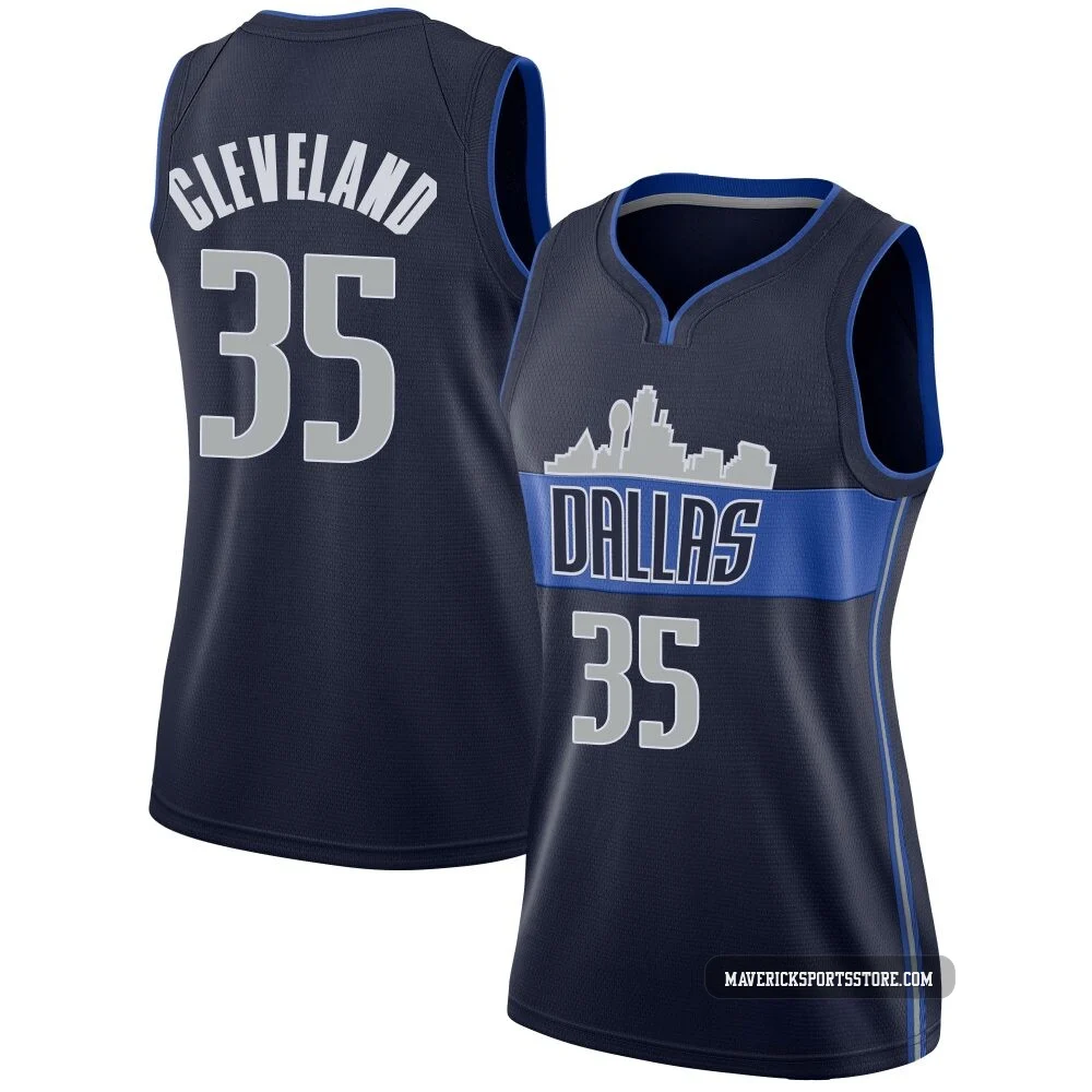 Matthew Cleveland ＃35 Women's Swingman Navy Dallas Mavericks Jersey - Statement Edition