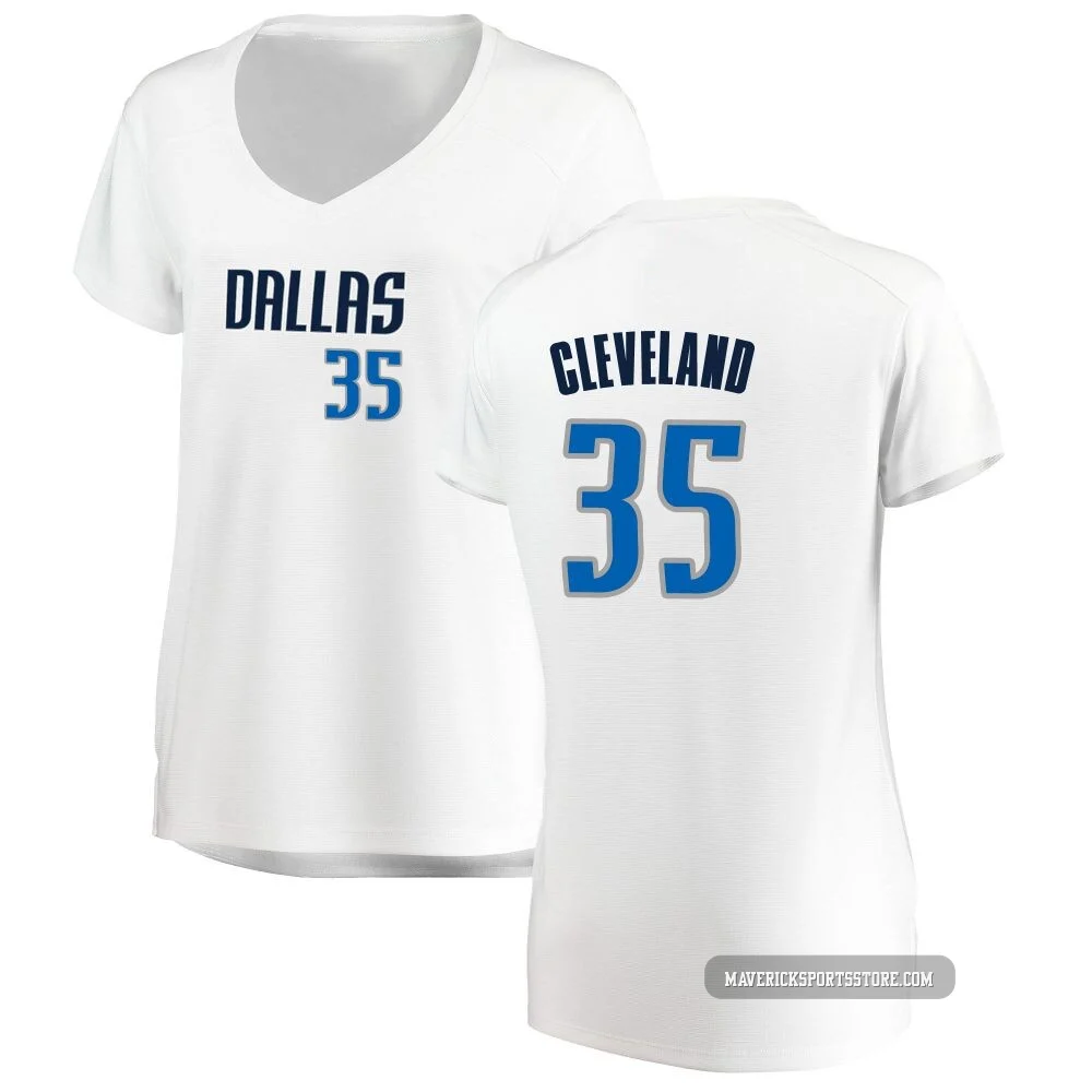 Matthew Cleveland ＃35 Women's White Dallas Mavericks Fast Break Jersey - Association Edition