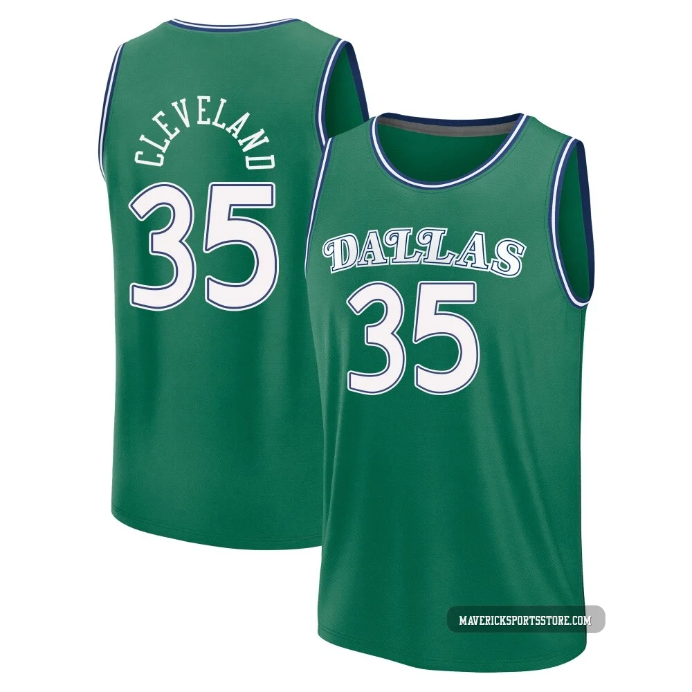 Matthew Cleveland ＃35 Youth 2025/26 Dallas Mavericks Fast Break Green Classic Edition Jersey