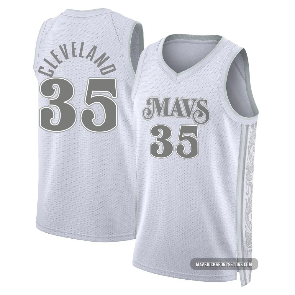 Matthew Cleveland ＃35 Youth Swingman 2024/25 Dallas Mavericks White City Edition Jersey