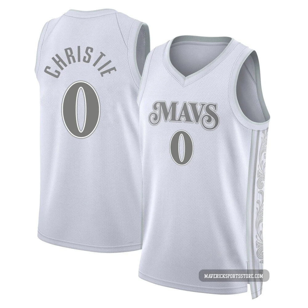Max Christie ＃0 Youth Swingman 2024/25 Dallas Mavericks White City Edition Jersey