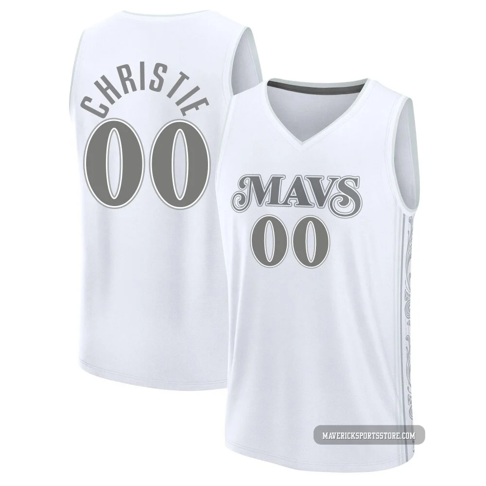 Max Christie ＃00 Men's 2024/25 Dallas Mavericks White Fast Break City Edition Jersey