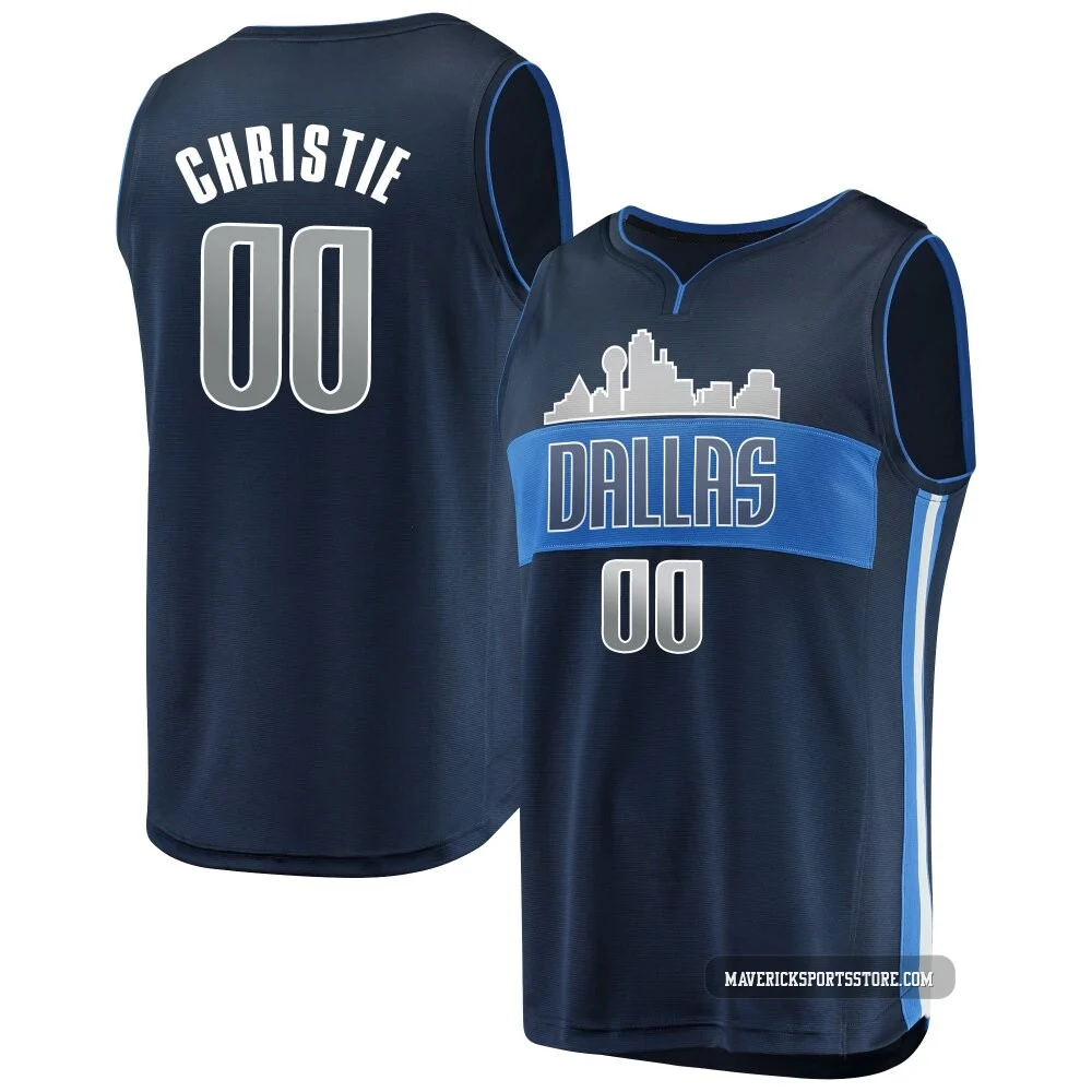 Max Christie ＃00 Men's Navy Dallas Mavericks Fast Break Jersey - Statement Edition