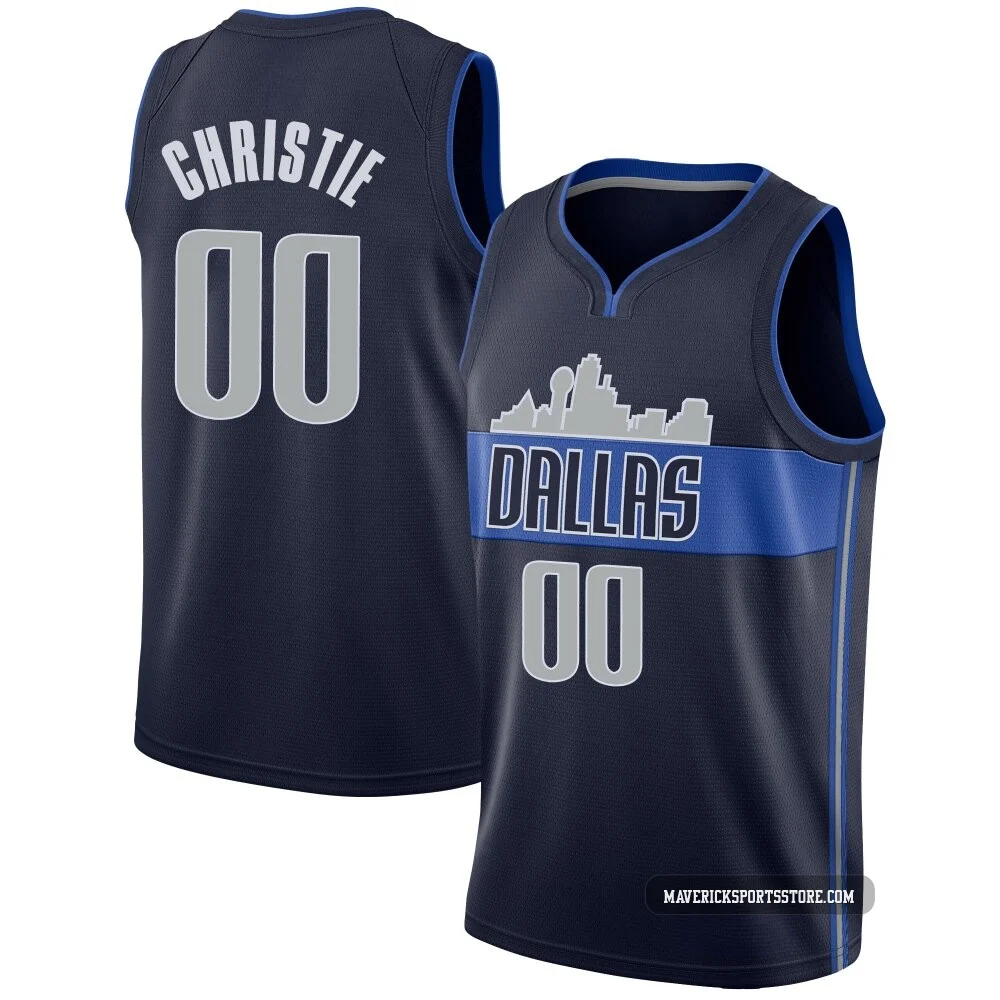Max Christie ＃00 Men's Swingman Navy Dallas Mavericks Jersey - Statement Edition