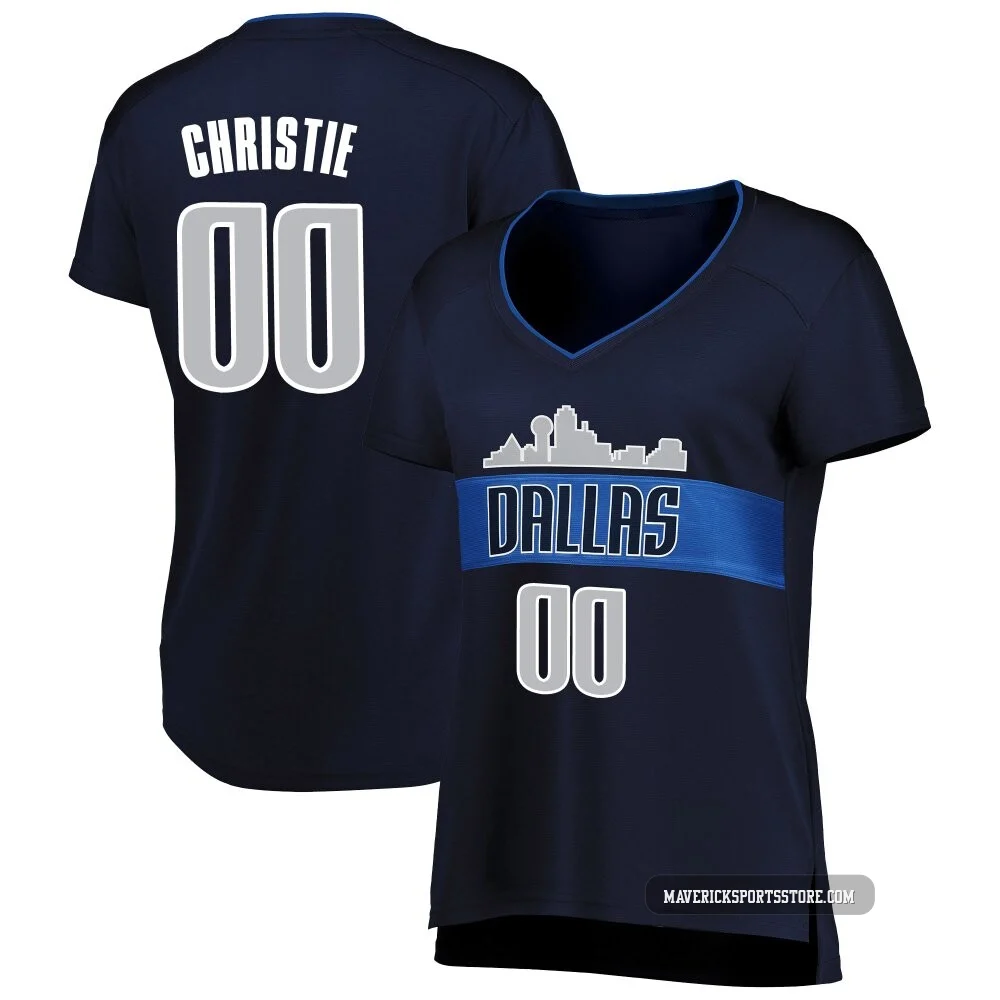Max Christie ＃00 Women's Navy Dallas Mavericks Fast Break Jersey - Statement Edition