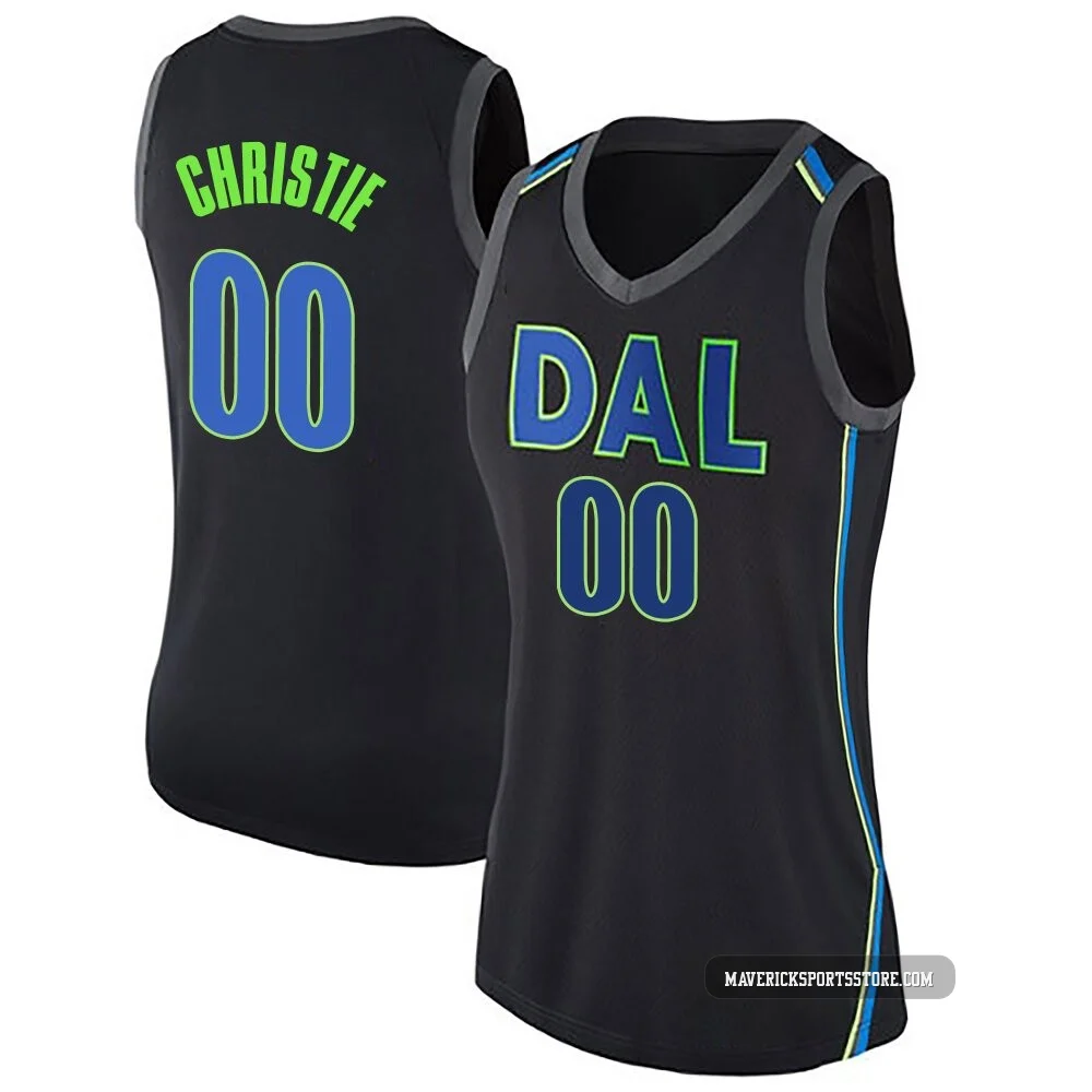 Max Christie ＃00 Women's Swingman Black Dallas Mavericks Jersey - City Edition