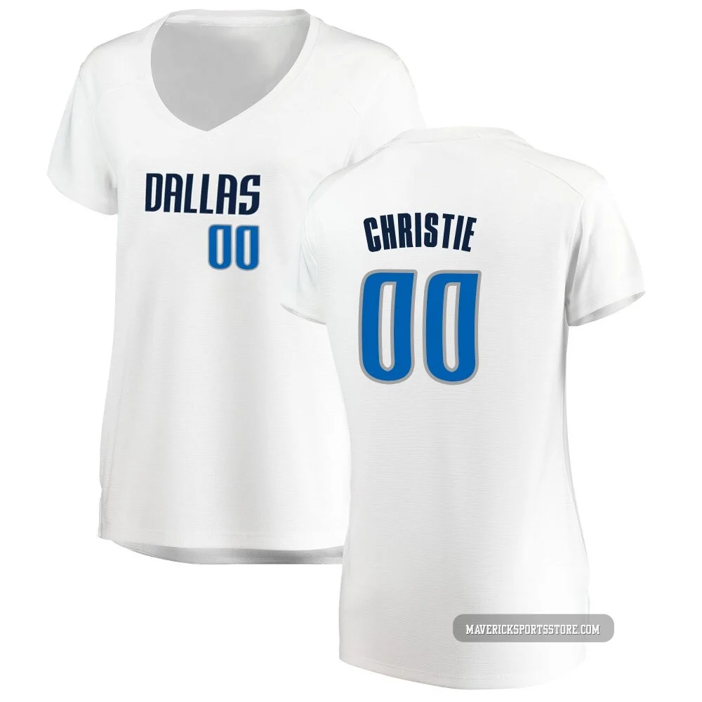 Max Christie ＃00 Women's White Dallas Mavericks Fast Break Jersey - Association Edition