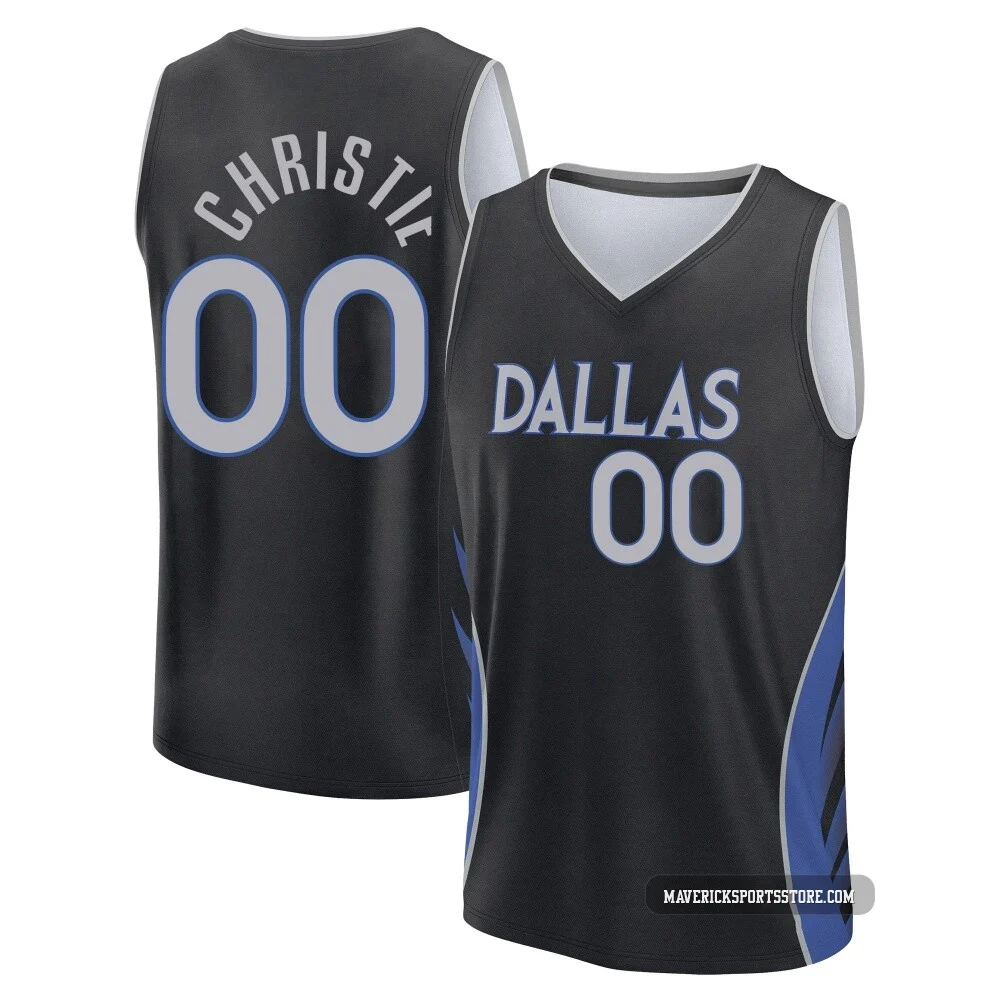 Max Christie ＃00 Youth 2025/26 Dallas Mavericks Fast Break Black City Edition Jersey