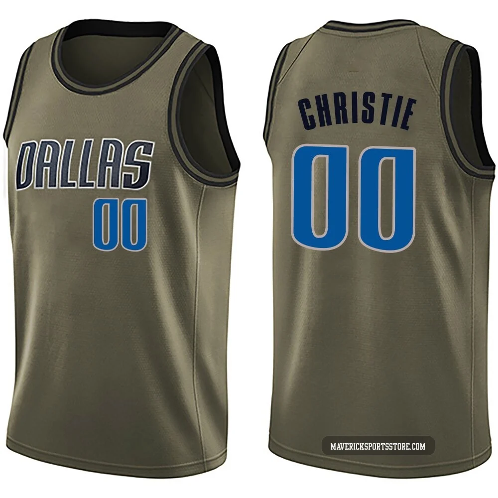 Max Christie ＃00 Youth Swingman Green Dallas Mavericks Salute to Service Jersey