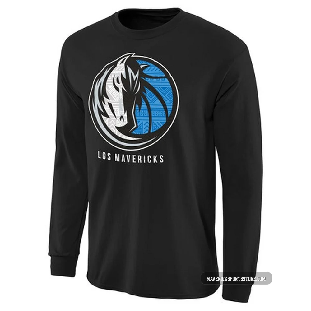 Men's Black Dallas Mavericks Noches Enebea Long Sleeve T-Shirt -