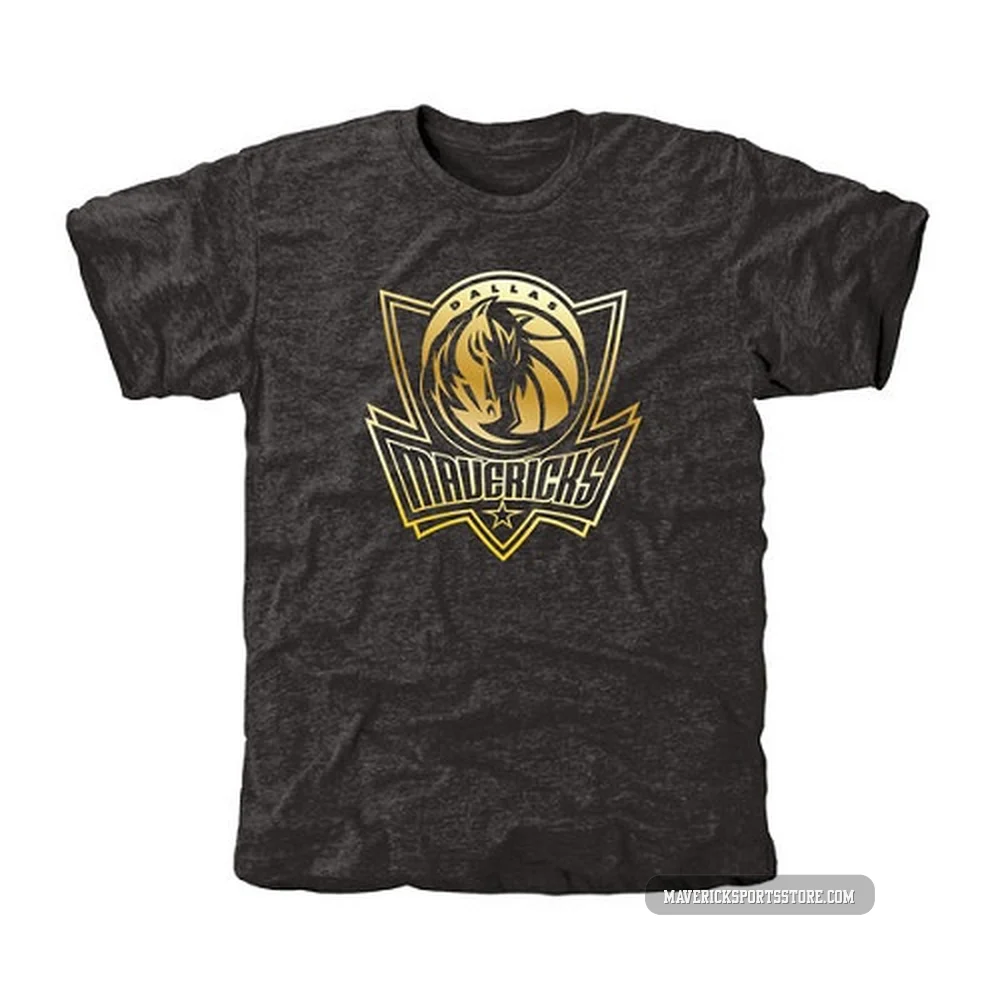 Men's Gold Dallas Mavericks Collection Tri-Blend T-Shirt - Black