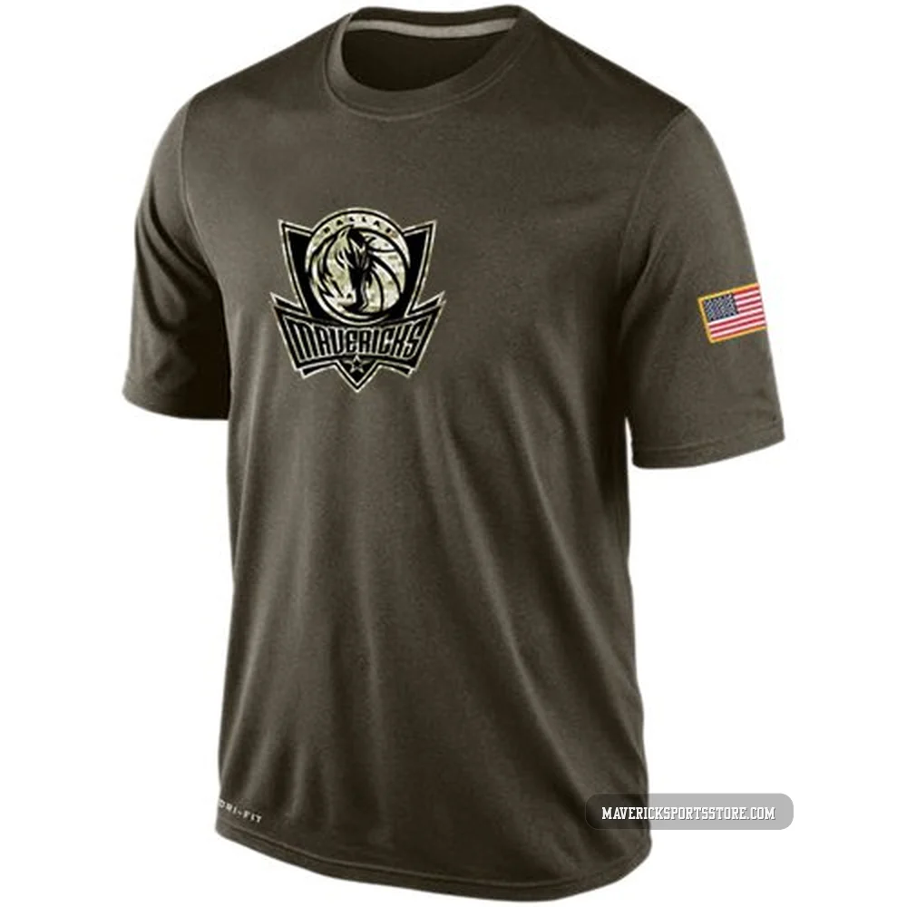 Men's Olive Dallas Mavericks Salute To Service KO Performance Dri-FIT T-Shirt